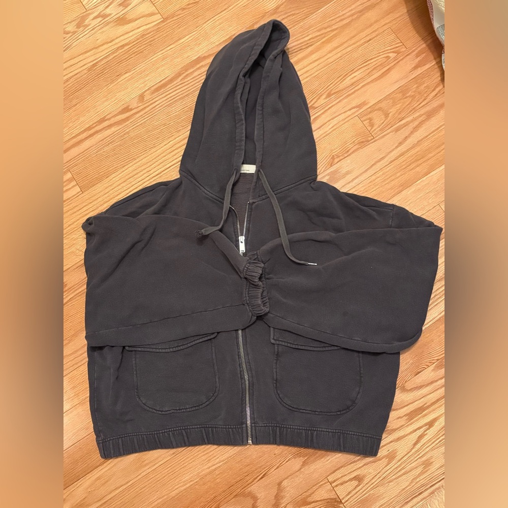 Oak + Fort Grey Zip-Up Jacket